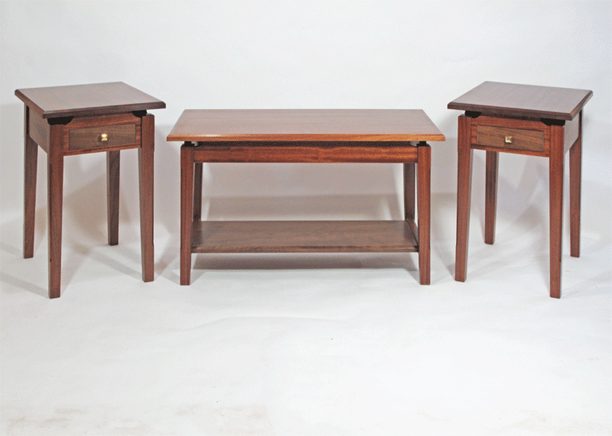 Photo of sapele coffee table and end tables