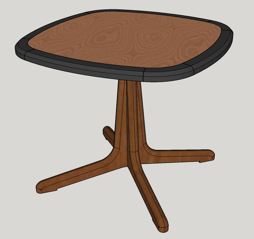 Image of end table designed in SketchUp