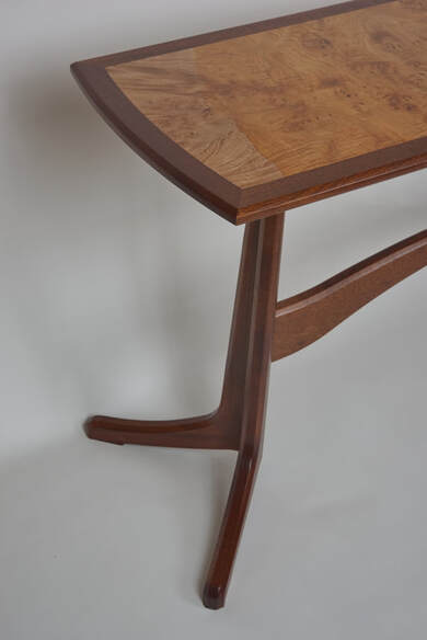 Sofa Table in Maple Burl and Sapele