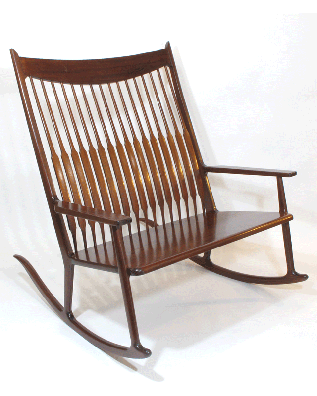 Double Wide Rocking Chair in Mahogany